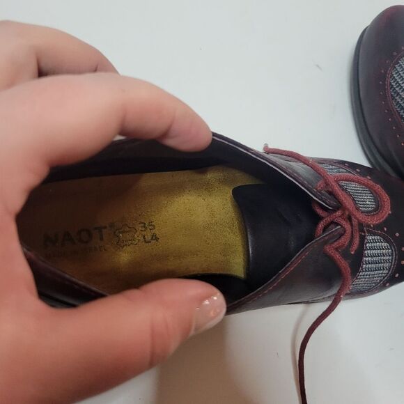 NAOT Burgundy Leather Heeled Loafers - Picture 7 of 14